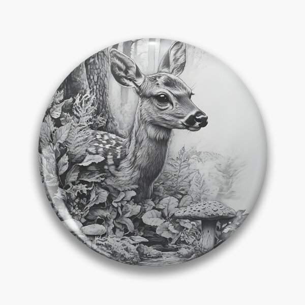 Item preview, Realistic deer pencil drawing designed and sold by Pencil-Art.