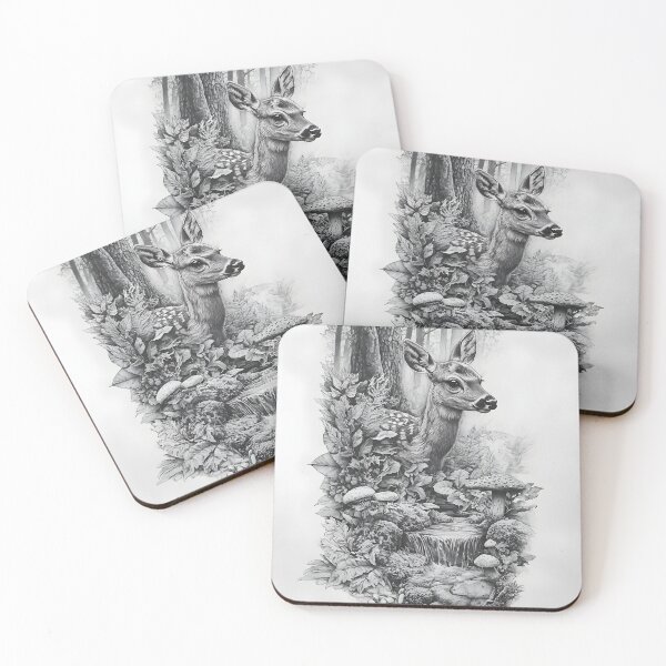 Item preview, Realistic deer pencil drawing designed and sold by Pencil-Art.