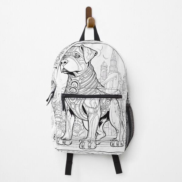 Item preview, Steampunk Dog #2 Coloring Page Pattern designed and sold by DavidColoring.