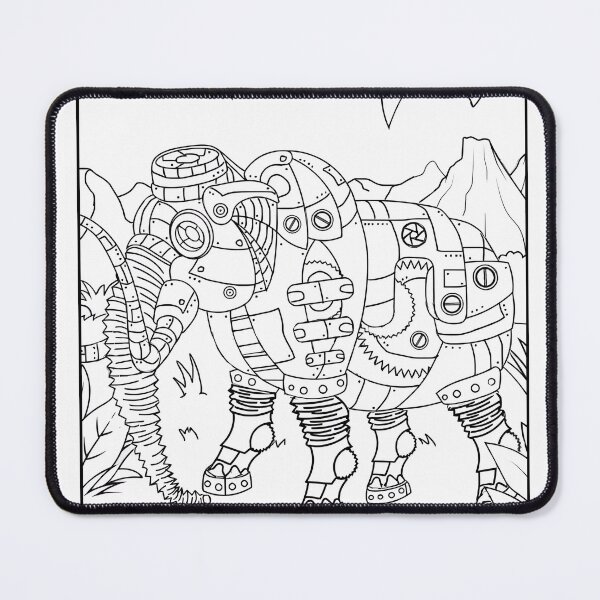 Item preview, Steampunk Elephant #2 Coloring Page Pattern  designed and sold by DavidColoring.