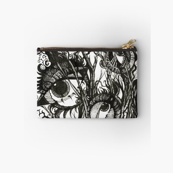 Item preview, In the Darkness – Surreal Ink Drawing of Tree, Forest & Watching Eyes designed and sold by DanielleJScott.com.