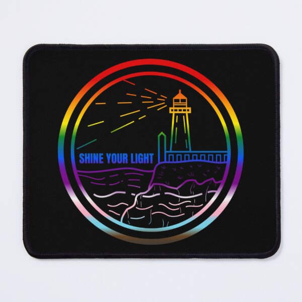 Item preview, Lighthouse, shine your light graphic, Progress pride flag graphic, Coastal, Lighthouse, Beach Waves, Vacation, Adventure, pride graphic, LGBTQ Graphic,  designed and sold by PrideBeProud.