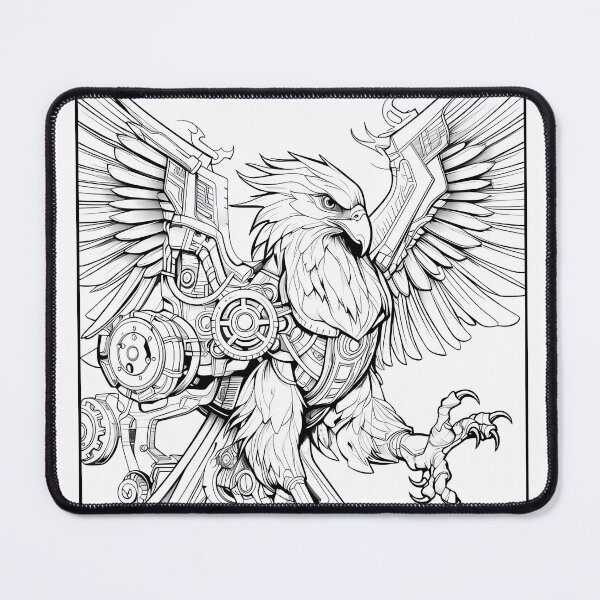 Item preview, Steampunk Bird #3 Coloring Page Pattern  designed and sold by DavidColoring.