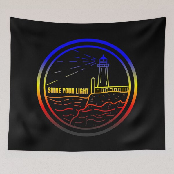 Item preview, Lighthouse, shine your light graphic, Polyamory pride flag graphic, Coastal, Lighthouse, Beach Waves, Vacation, Adventure, pride graphic, LGBTQ Graphic,  designed and sold by PrideBeProud.
