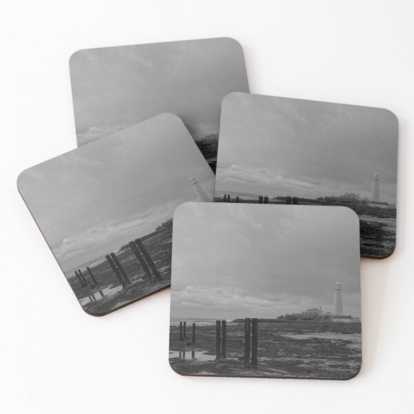 Item preview, St Mary's Island and Lighthouse - Monochrome designed and sold by Violaman.