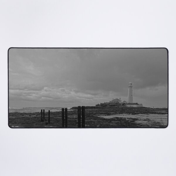 Item preview, St Mary's Island and Lighthouse - Monochrome designed and sold by Violaman.