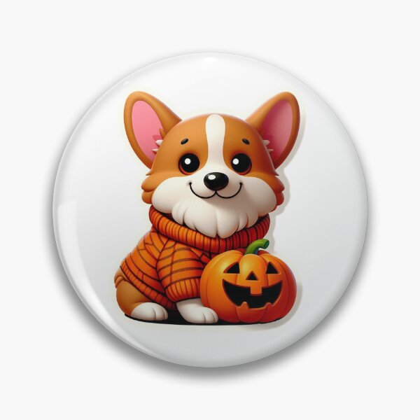 Item preview, Cute Corgi Dog with Halloween Pumpkin Sticker designed and sold by Main Street and Joy.