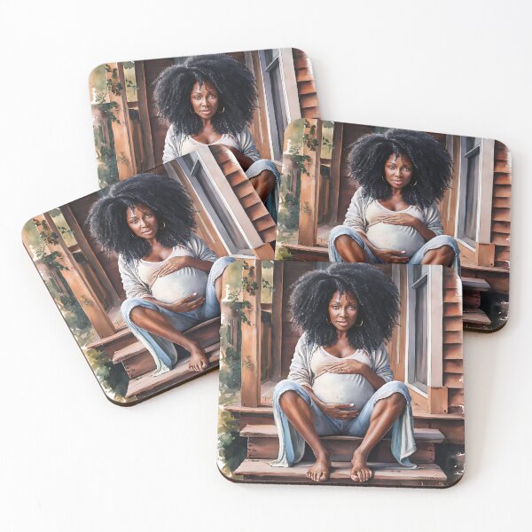 Item preview, Pregnant Black Woman Watercolor Portrait designed and sold by The People’s Punchline.