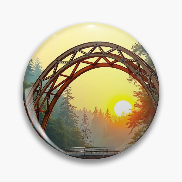 Item preview, Golden Glow Over River And Steel Arch designed and sold by PanoramaPrints.