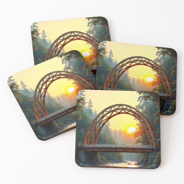 Item preview, Golden Glow Over River And Steel Arch designed and sold by PanoramaPrints.