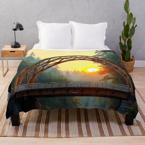 Item preview, Golden Glow Over River And Steel Arch designed and sold by PanoramaPrints.