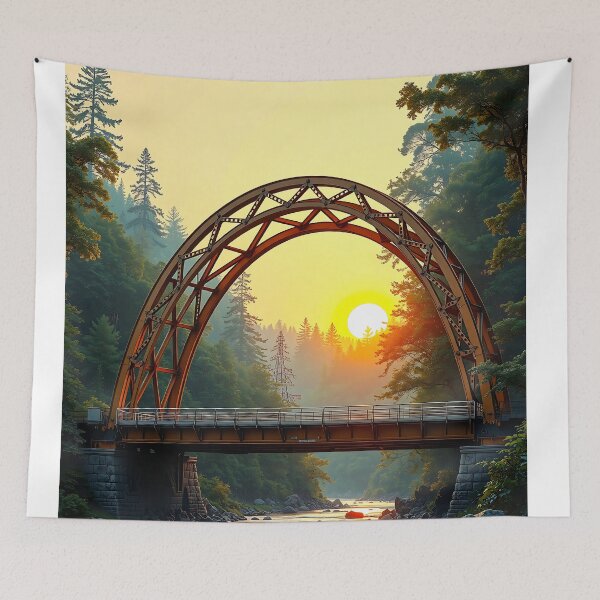 Item preview, Golden Glow Over River And Steel Arch designed and sold by PanoramaPrints.