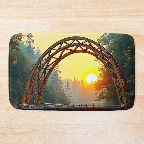 Item preview, Golden Glow Over River And Steel Arch designed and sold by PanoramaPrints.