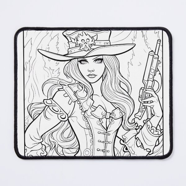 Item preview, Pirate Girl #2 Coloring Page Pattern designed and sold by DavidColoring.