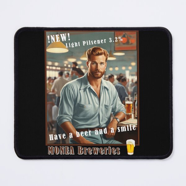 Item preview, beer, vintage 1950 style poster - reddish-blond guy, Light 3.2% designed and sold by Museum Of Non-Existing Art.