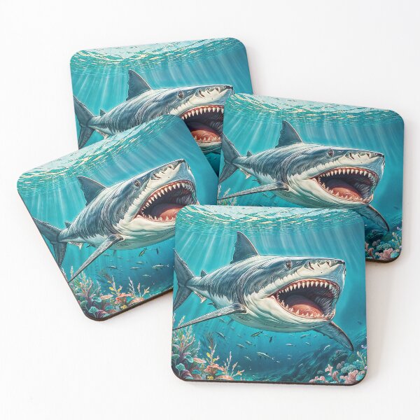 Item preview, Big shark with open jaws full of sharp teeth taken close-up. designed and sold by IaroslavB.