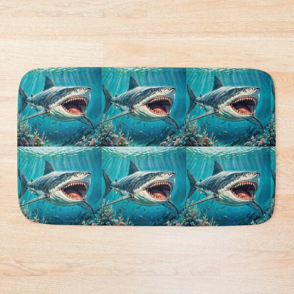 Item preview, Big shark with open jaws full of sharp teeth taken close-up. designed and sold by IaroslavB.