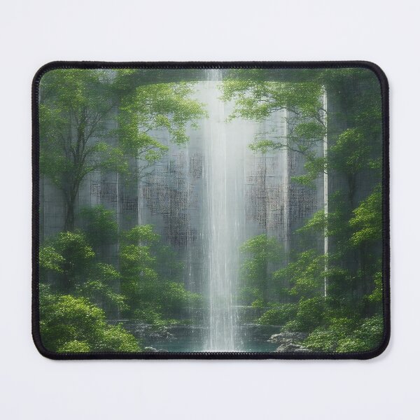 Item preview, Tranquil Waterfall Among Lush Greens and Graceful Nature designed and sold by PanoramaPrints.