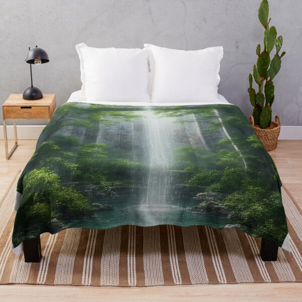 Item preview, Tranquil Waterfall Among Lush Greens and Graceful Nature designed and sold by PanoramaPrints.