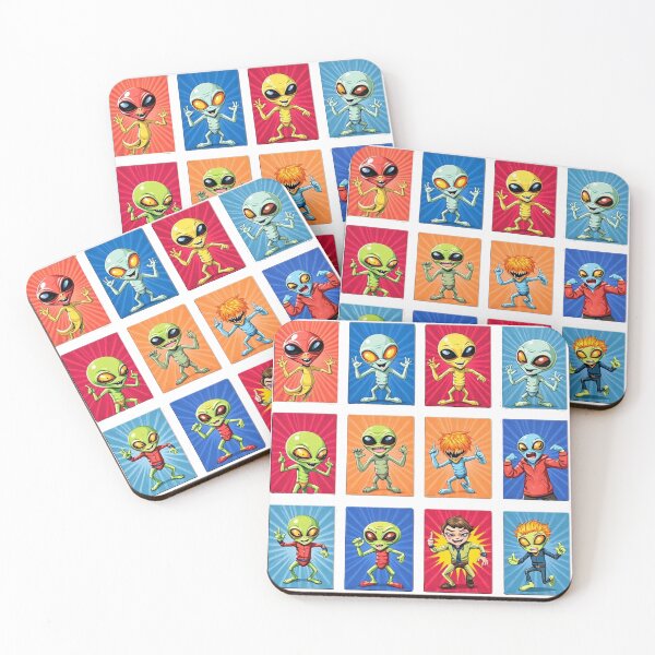 Item preview, "Pop Art Aliens - Series 3 - Painting 261/1600 - Andy Warhol Inspiration with Dynamic Backgrounds - Design for Cases, Stickers, Posters and more designed and sold by OUT OF THE BOX.