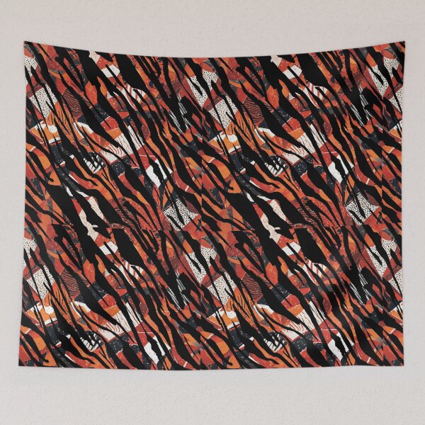 Item preview, Zeb - Bold and Orange and Black Zebra Tiger Stripes by Linavi designed and sold by Linavi.