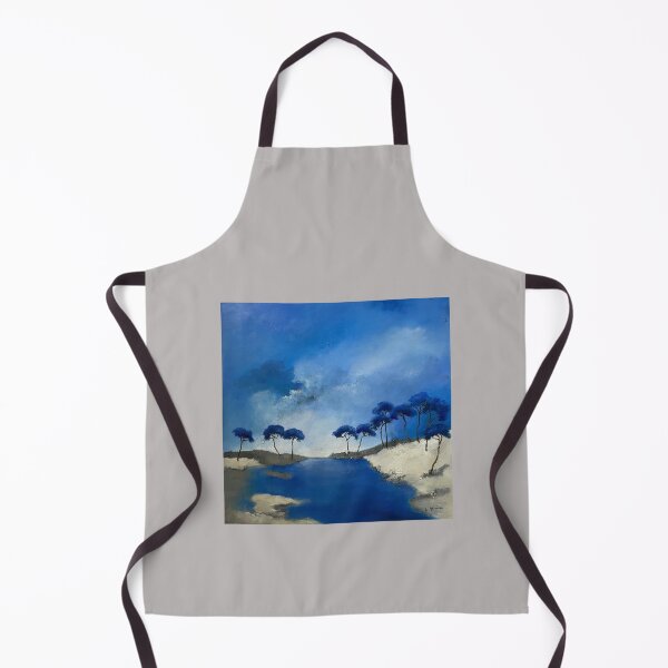 Item preview, blue trees at the entrance of a river designed and sold by Lydie Allaire Allaire.