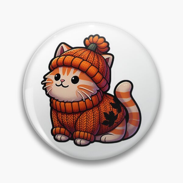 Item preview, Cozy Cat in Orange Pumpkin Sweater Sticker designed and sold by Main Street and Joy.
