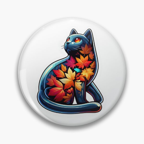 Item preview, Autumn Foliage Leaf Cat Sticker  designed and sold by Main Street and Joy.