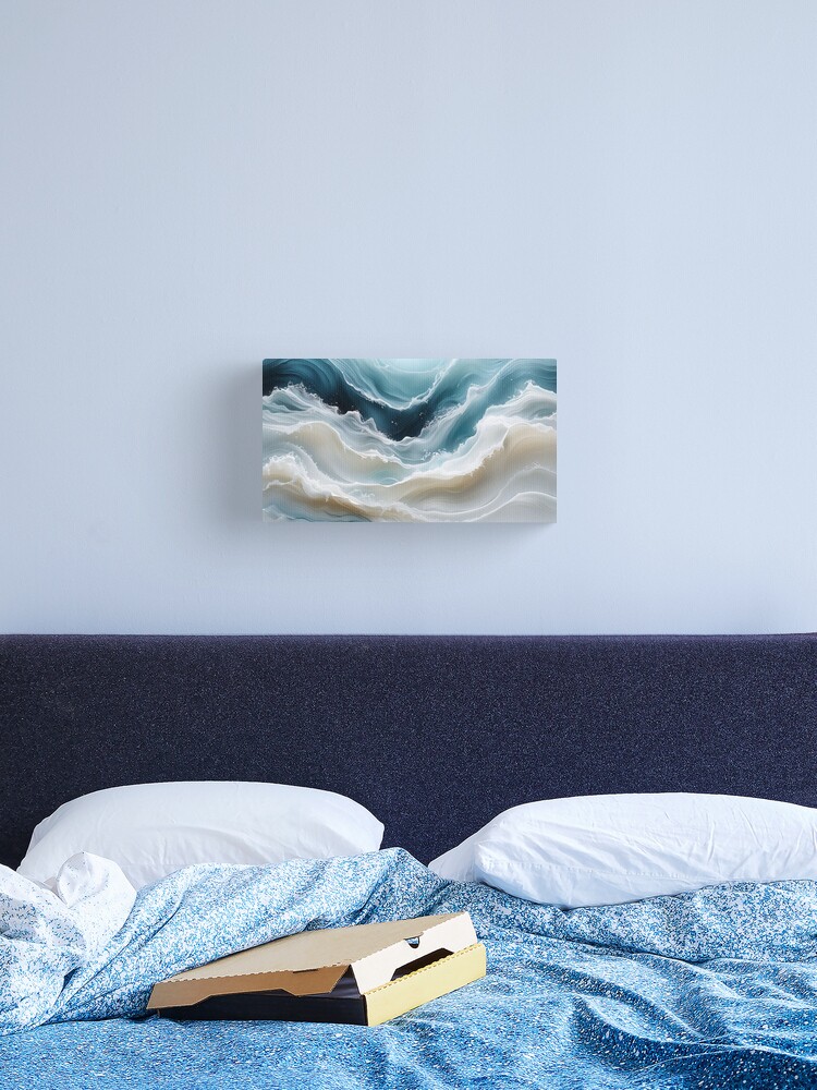 Thumbnail 2 of 3, Canvas Print, Oceanic Serenity: Abstract Waves in Motion designed and sold by PixelsArtst.