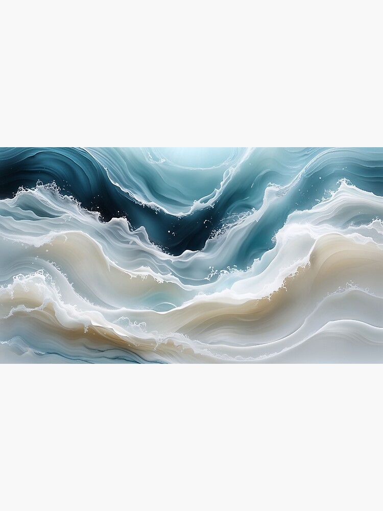 Thumbnail 3 of 3, Canvas Print, Oceanic Serenity: Abstract Waves in Motion designed and sold by PixelsArtst.