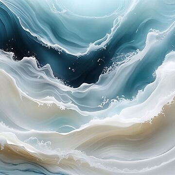 Artwork thumbnail, Oceanic Serenity: Abstract Waves in Motion by PixelsArtist.com