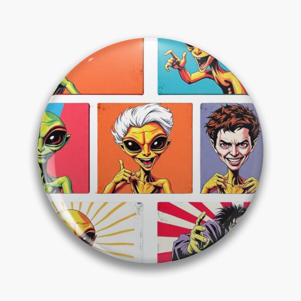 Item preview, "Human and Extraterrestrial - Series 3 - Painting 190/2000 - A Moment of Humorous Sharing - Design for Phone Cases, Stickers, Posters and more designed and sold by OUT OF THE BOX.