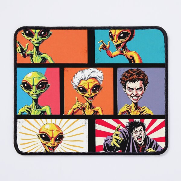 Item preview, "Human and Extraterrestrial - Series 3 - Painting 190/2000 - A Moment of Humorous Sharing - Design for Phone Cases, Stickers, Posters and more designed and sold by OUT OF THE BOX.
