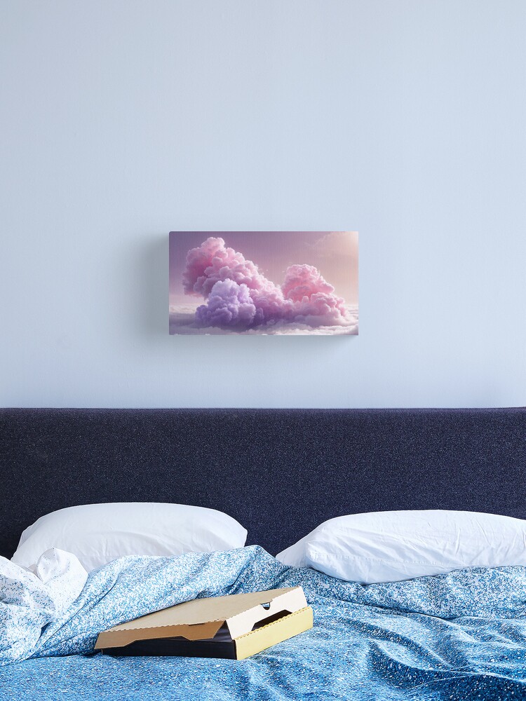 Thumbnail 2 of 3, Canvas Print, Dreamscape Clouds: Ethereal Pastel Skies designed and sold by PixelsArtst.