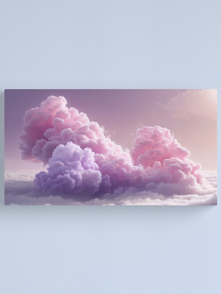 Thumbnail 1 of 3, Canvas Print, Dreamscape Clouds: Ethereal Pastel Skies designed and sold by PixelsArtst.