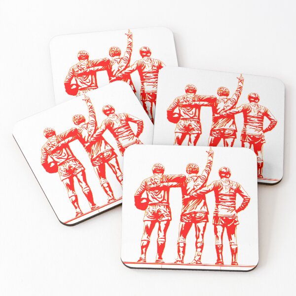 Artikelvorschau, Trinity Statue Manchester United Artwork – Legendäre Ikonen von Old Trafford entworfen und verkauft von GrizzlyCollective.