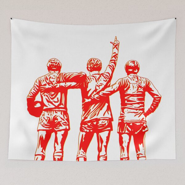 Item preview, Trinity Statue Manchester United Artwork – Legendary Icons of Old Trafford designed and sold by GrizzlyCollective.