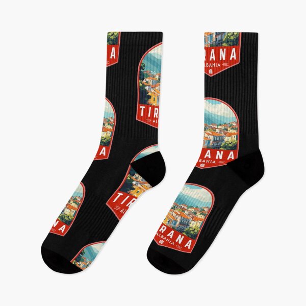 Item preview, Tirana in Albania Retro Travel Art Badge designed and sold by MaateoDesign.