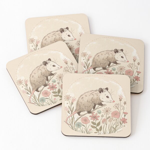Item preview, Possum & Wildflowers Stamp Print designed and sold by SignumShop.