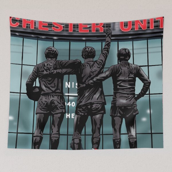 Item preview, Iconic Manchester United Trinity Statue – Legendary Red Devils Tribute designed and sold by GrizzlyCollective.