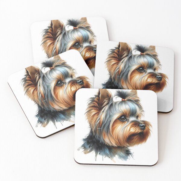Item preview, Cute Yorkshire Terrier Headshot Watercolor Art designed and sold by adriana-holmes.