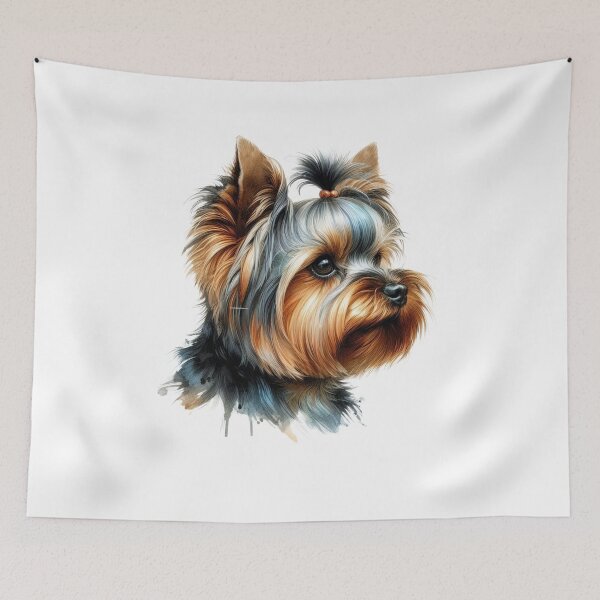Item preview, Cute Yorkshire Terrier Headshot Watercolor Art designed and sold by adriana-holmes.