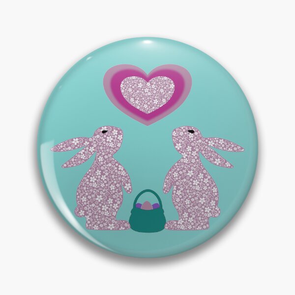 Item preview, Two Lace Bunnies  with Easter Eggs designed and sold by FaeryNuff.