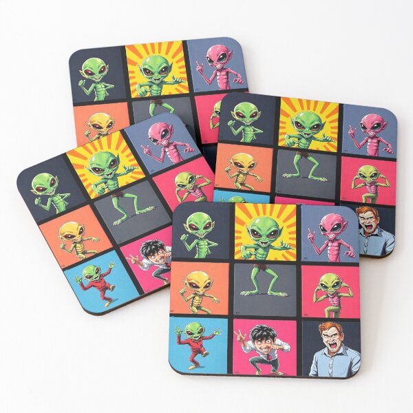 Item preview, Aliens - Human interactions - Series 3 - Chart 888/16000 - Dynamic Poses and Funny Expressions - Design for Cases, Stickers, Posters and more designed and sold by OUT OF THE BOX.