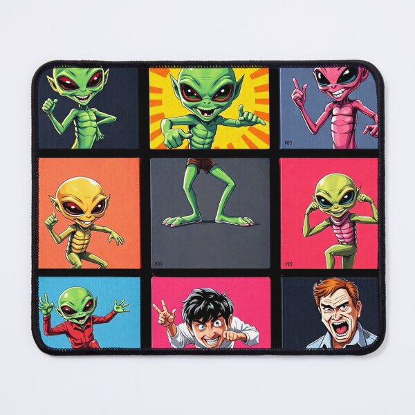 Item preview, Aliens - Human interactions - Series 3 - Chart 888/16000 - Dynamic Poses and Funny Expressions - Design for Cases, Stickers, Posters and more designed and sold by OUT OF THE BOX.