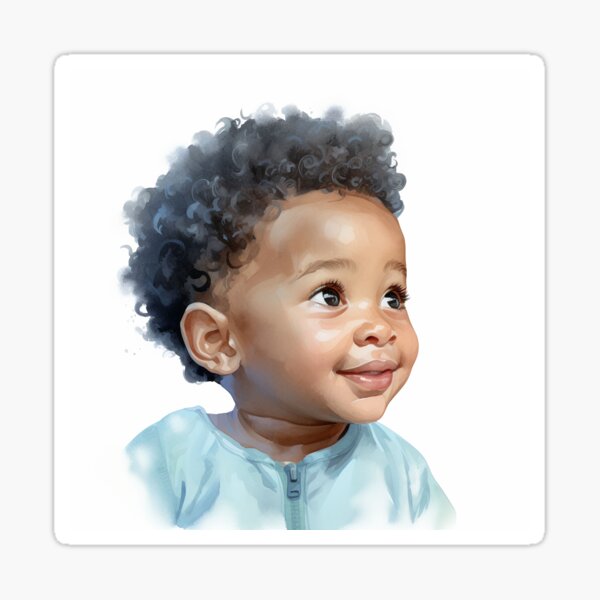 Item preview, Cute Black African American Baby Toddler Boy designed and sold by Mermaid's Whimsy.