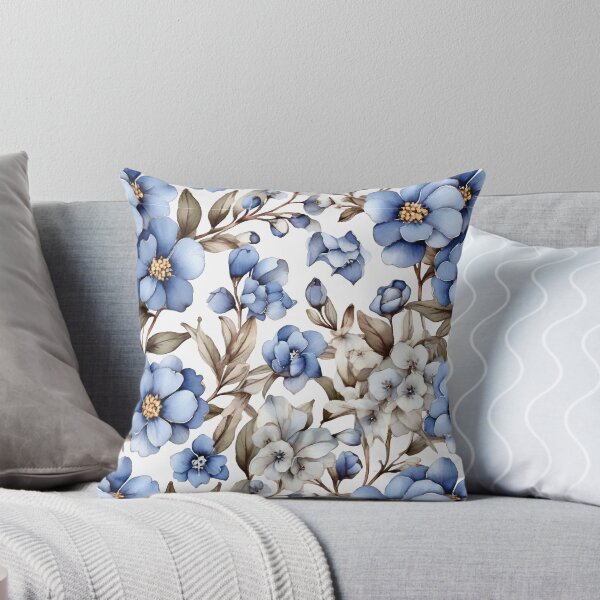 Item preview, delicate blue and white flowers, reminiscent of classic porcelain designs. designed and sold by fr-star.