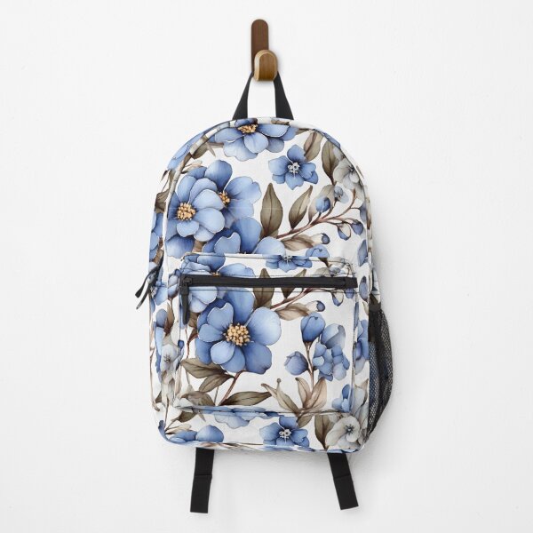 Item preview, delicate blue and white flowers, reminiscent of classic porcelain designs. designed and sold by fr-star.
