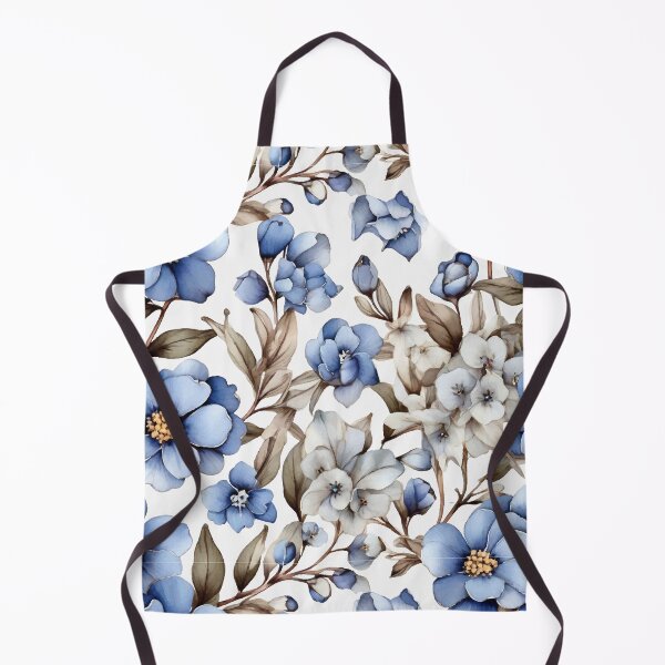 Item preview, delicate blue and white flowers, reminiscent of classic porcelain designs. designed and sold by fr-star.