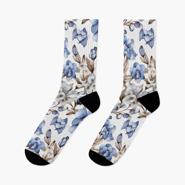 Item preview, delicate blue and white flowers, reminiscent of classic porcelain designs. designed and sold by fr-star.